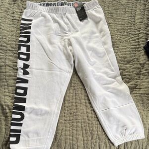 Under Armour White Logo Sweatpants